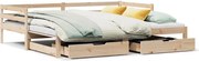 vidaXL Pat de zi cu extensie și sertare fără saltea, 80x200 cm