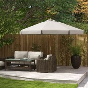 Outsunny Umbrelă de Grădină cu Corzi, Deschidere Reglabilă și Orificii de Ventilație, Ø325x250 cm, Gri | Aosom Romania