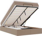 vidaXL Cadru de pat otoman cu saltea Cappucino piele artificială