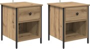 vidaXL Dulap de noapte 2 pcs Stejar Artizanal 40 x 42 x 50 cm