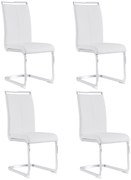 Set de 4 scaune de sufragerie cantilever, Alb | Aosom Romania