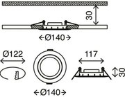 SET 3x corp de iluminat LED pentru baie Briloner 7116-432 FLAT IN LED/9W/230V IP23