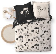 Lenjerie de pat neagră/bej din bumbac percal pentru pat dublu/extinsă 240x220 cm Iris – douceur d'intérieur