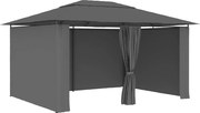 vidaXL Cort de grădină cu perdele, antracit, 4 x 3 m