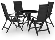 vidaXL Set mobilier bistro, 5 piese, negru și antracit