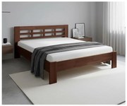 Pat dublu din lemn masiv ANGELA 180x200 cm nuc închis