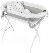 Cadita pliabila cu termometru electronic, hamac ajustabil,dop si stand pliabil Kidizi Folda grey, certificat EN71, include furtun scurgere si baza antialunecare, 0-24 luni