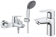 Pachet baterii baie Grohe Start, marimea S, set dus inclus, suport perete, crom-( 23413002 ,23550002  )