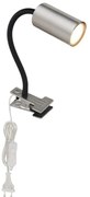 Veioza, lampa de birou cu clema design modern Robby nichel mat