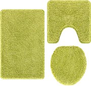vidaXL Set de mochete anti-derapante pentru baie 3 pcs Verde PP