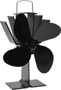 vidaXL Ventilator de sobă cu alimentare termică, 4 palete, negru