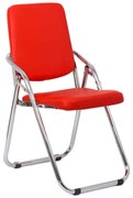 RESIGILAT - Scaun pliabil din piele ecologica HRC 609 rosu