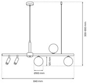 Lustră pe cablu SIRIO 5xG9/25W/230V neagră