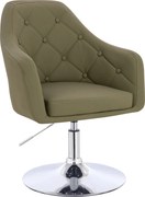 HR831N Scaun Khaki Piele Ecologica Premium Soft cu Bază Cromata