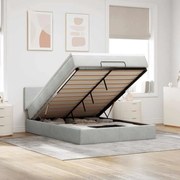 vidaXL Cadru de pat otoman cu saltea Gri deschis 140x200cm catifea
