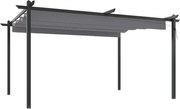 vidaXL Pavilion de grădină, acoperiș retractabil, antracit, 4x3 m