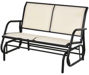 Leagan de Gradina Outsunny, 2 Locuri,Metal si Tesatura Bej | Aosom Romania
