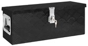 vidaXL Cutie de depozitare, negru, 60x23,5x23 cm, aluminiu