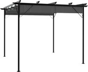 vidaXL Pergolă cu acoperiș retractabil, antracit, 3x3m, oțel, 180 g/m²