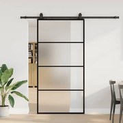 vidaXL Ușă glisantă cu set de feronerie neagră 102x205 cm Sticlă ESG