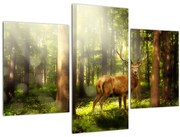 Tablou cu cerbul în pădure (90x60 cm)