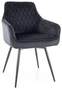 Scaun de sufragerie MARLO VELVET negru