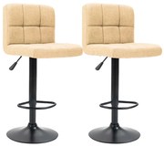 Scaune de bar tapitate 2 buc, bej
