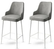 Set de scaune de bar Enox Grey and White, 2 buc., 2 buc.
