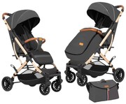 Carucior sport cu functie de pliere tip troller, sezut reglabil, husa pentru picioare si geanta 6-36 luni, Gri - CPC-62-gri