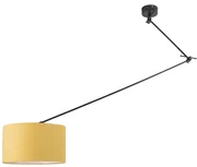 Lampă suspendată neagră cu abajur 35 cm galben reglabil - Blitz I