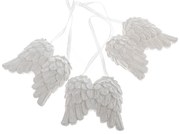 Set de decorațiuni de Crăciun Aripi de înger, 3bucăți, poliresină