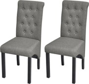 vidaXL Scaune de bucătărie, 2 buc., gri deschis, material textil