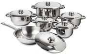 Set oale inox cu capac inox 4Home Destiny, 12 piese