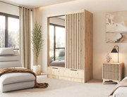 Șifonier cu uși glisante și oglindă, 120x60x204 cm, Voodi II, Eltap