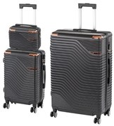 TraveLux Urban XVI gurulós bőrönd szett fekete