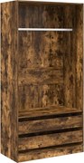 vidaXL Șifonier, stejar fumuriu, 100x50x200 cm, lemn prelucrat