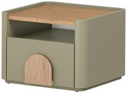 Noptieră Amilio 50 cm - eucalipt / stejar baltic dune / mânere stejar natural