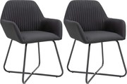 vidaXL Scaune de bucătărie, 2 buc. negru, textil