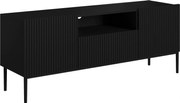 Comodă TV cu sertar și nișă Nicole 150 cm - negru mat / picioare negre