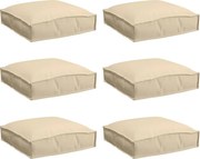 vidaXL Pernă 6 pcs Bej 40 x 40 x 8 cm Material Oxford