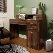 BIM2 - Masa de birou , 120 cm, home office cu 5 sertare - Maro