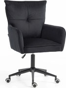 HR250K Scaun Catifea Neagră Bază Neagră