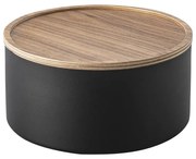Cutie de depozitare neagră din metal cu capac ø 22x11 cm Rin – YAMAZAKI
