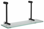 Raft suspendat din sticlă SAPHO 1301-15B pentruperetele de duș 40 x 18 x 12,5 cm, negru mat