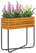 Outsunny Ghiveci cu suport pentru flori găuri de drenaj lemn acacia 62 x 22,5 x 61 cm efect lemn natural | Aosom Romania