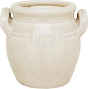 Ghiveci din ceramică glazurată manual 1L alb crem înalt, „Brobacka"