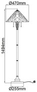 Elstead QZ-VICTORY-FL - Lampadar Tiffany VICTORY, 2xE27/60W/230V