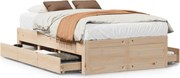 vidaXL Cadru de pat fără saltea/cu sertare, 135x190 cm, lemn masiv pin