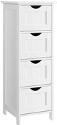 Dulap ingust cu 4 sertare Alb 30 x 30 x 82 cm