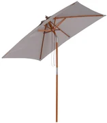 Outsunny Umbrelă de Soare Reglabilă pentru Grădină, Cadru din Lemn, 2x1.5m, Gri | Aosom Romania
